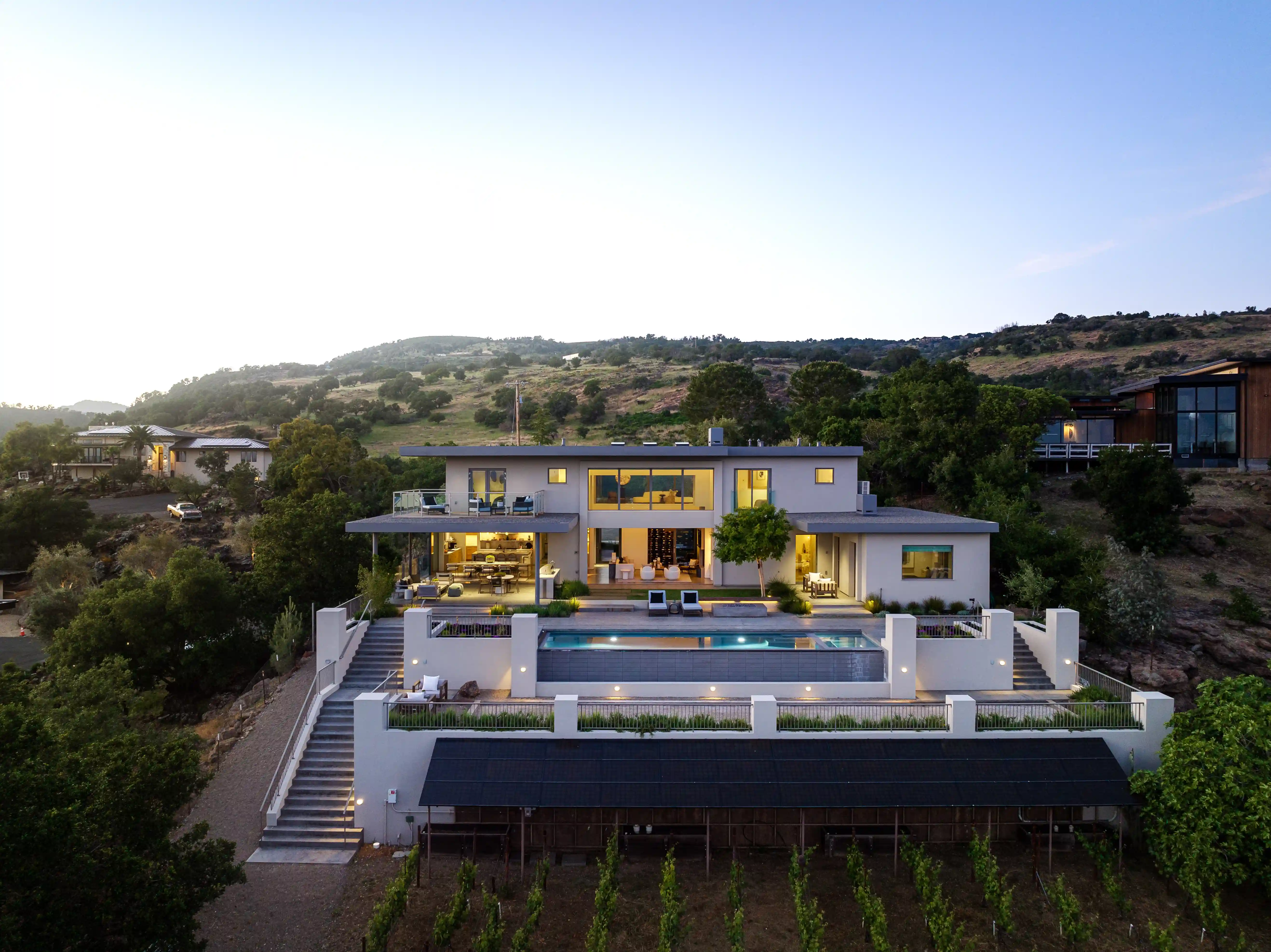 Oakville's prestigious vineyards and mountain landscape