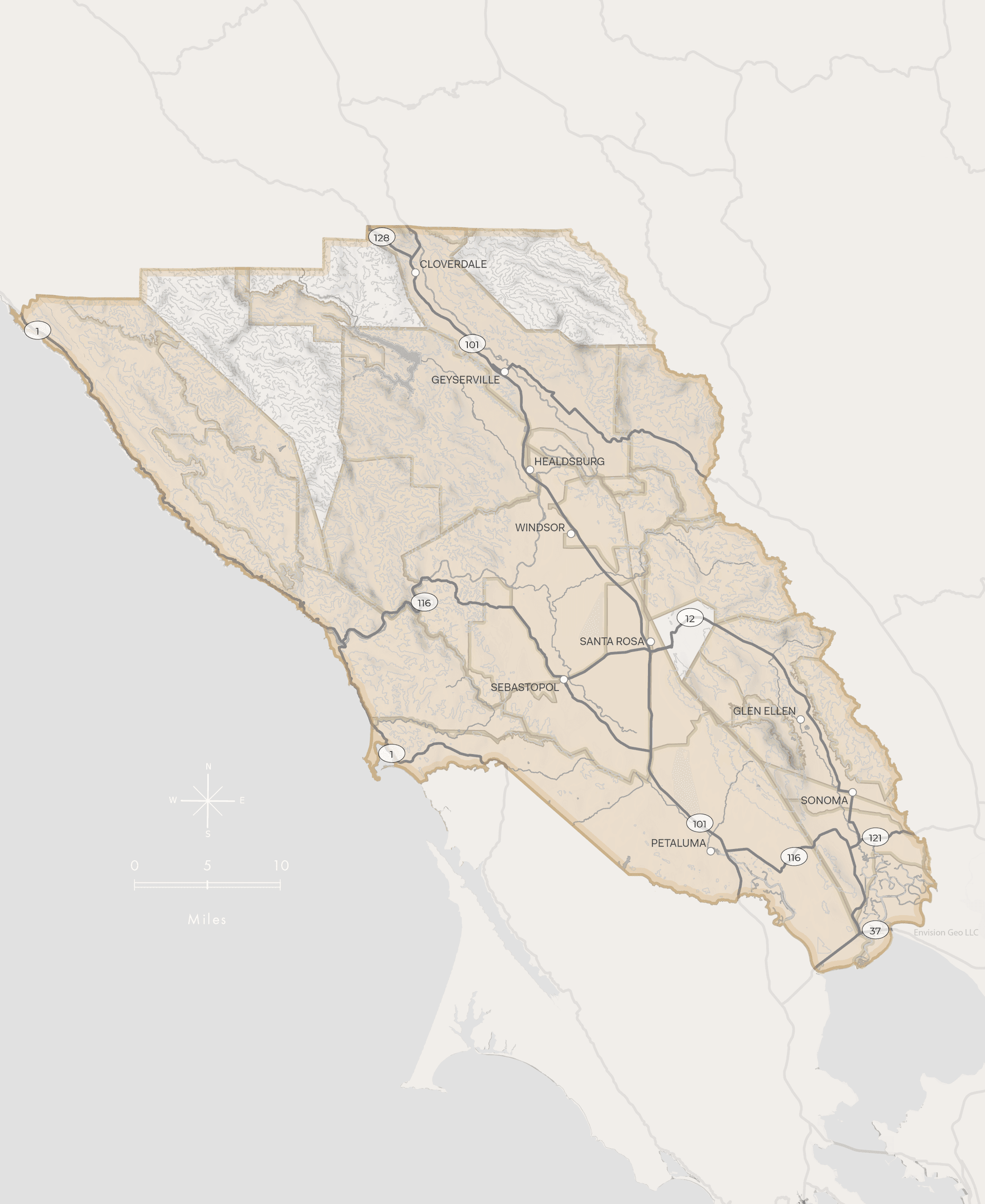 Sonoma County base map