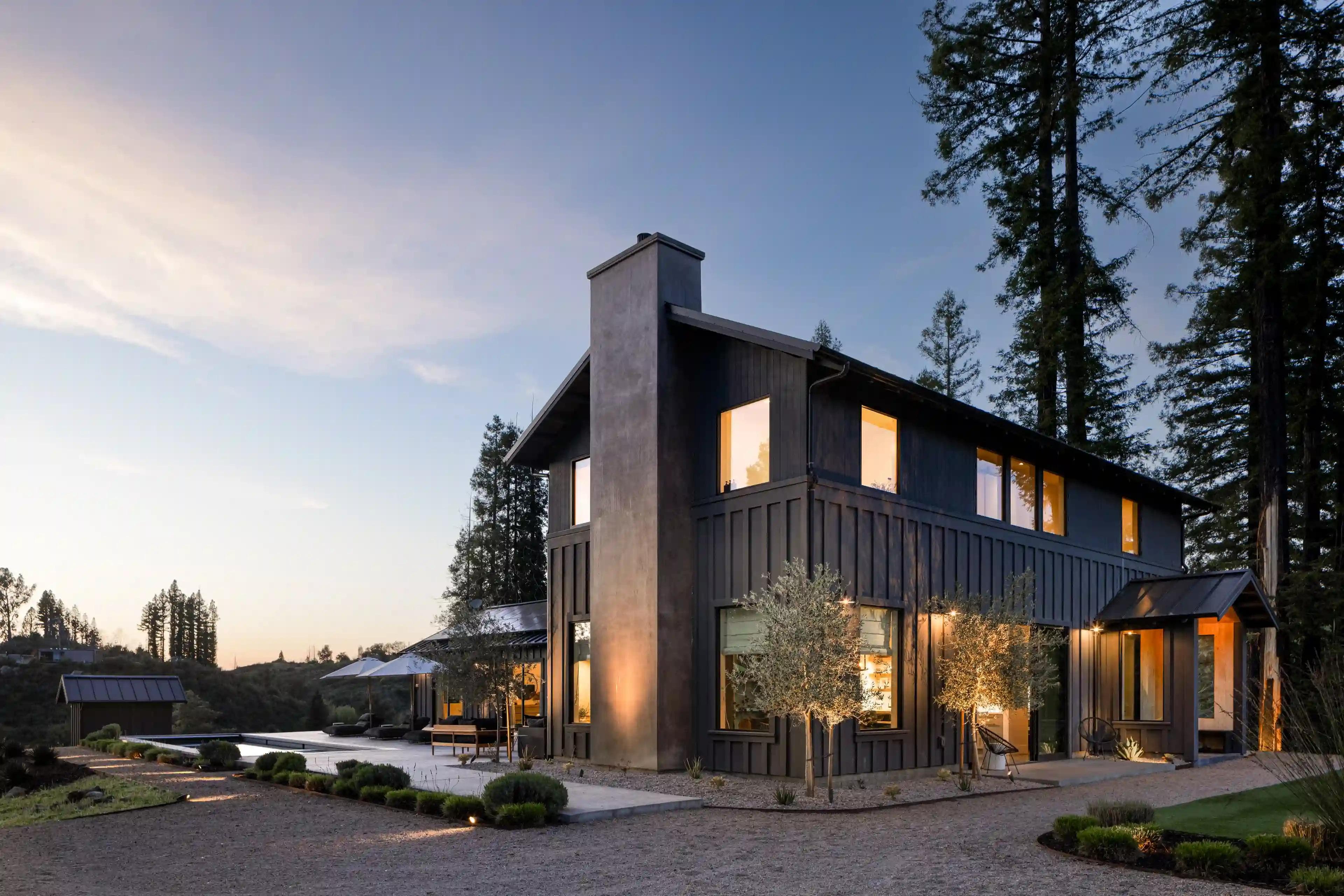 Architectural luxury home in prestigious Healdsburg neighborhood